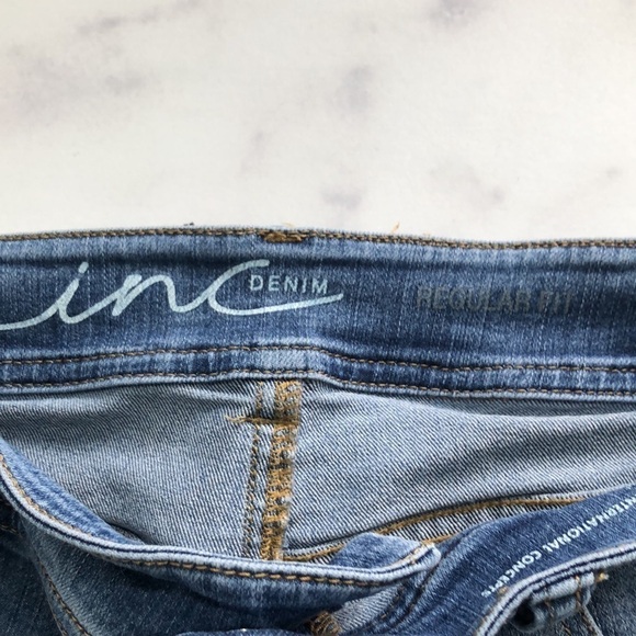 INC International Concepts Women's Cropped Fringe Trim Jeans Blue Size 0 - Picture 6 of 11